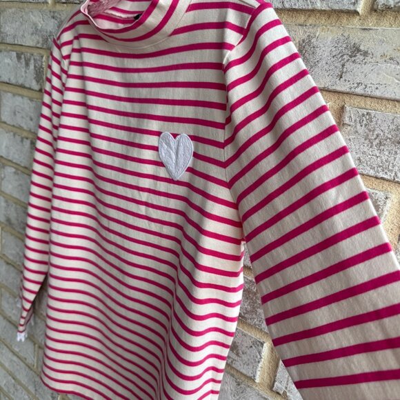 Talbots Long Sleeve Turtleneck Cotton Stripe Knit Blouse Women's Size L. - Picture 6 of 8